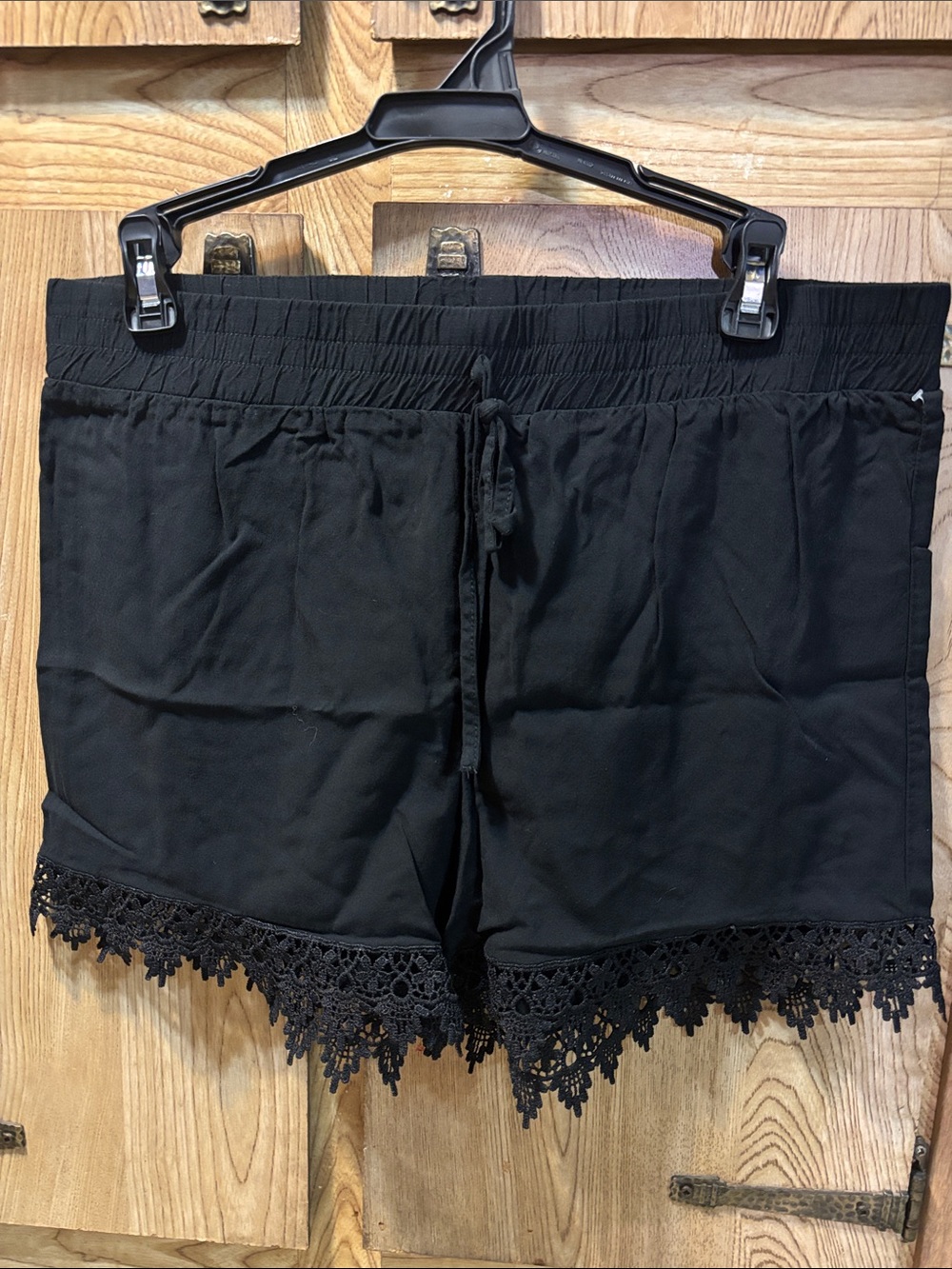 Black Shorts with Lace Detail size L